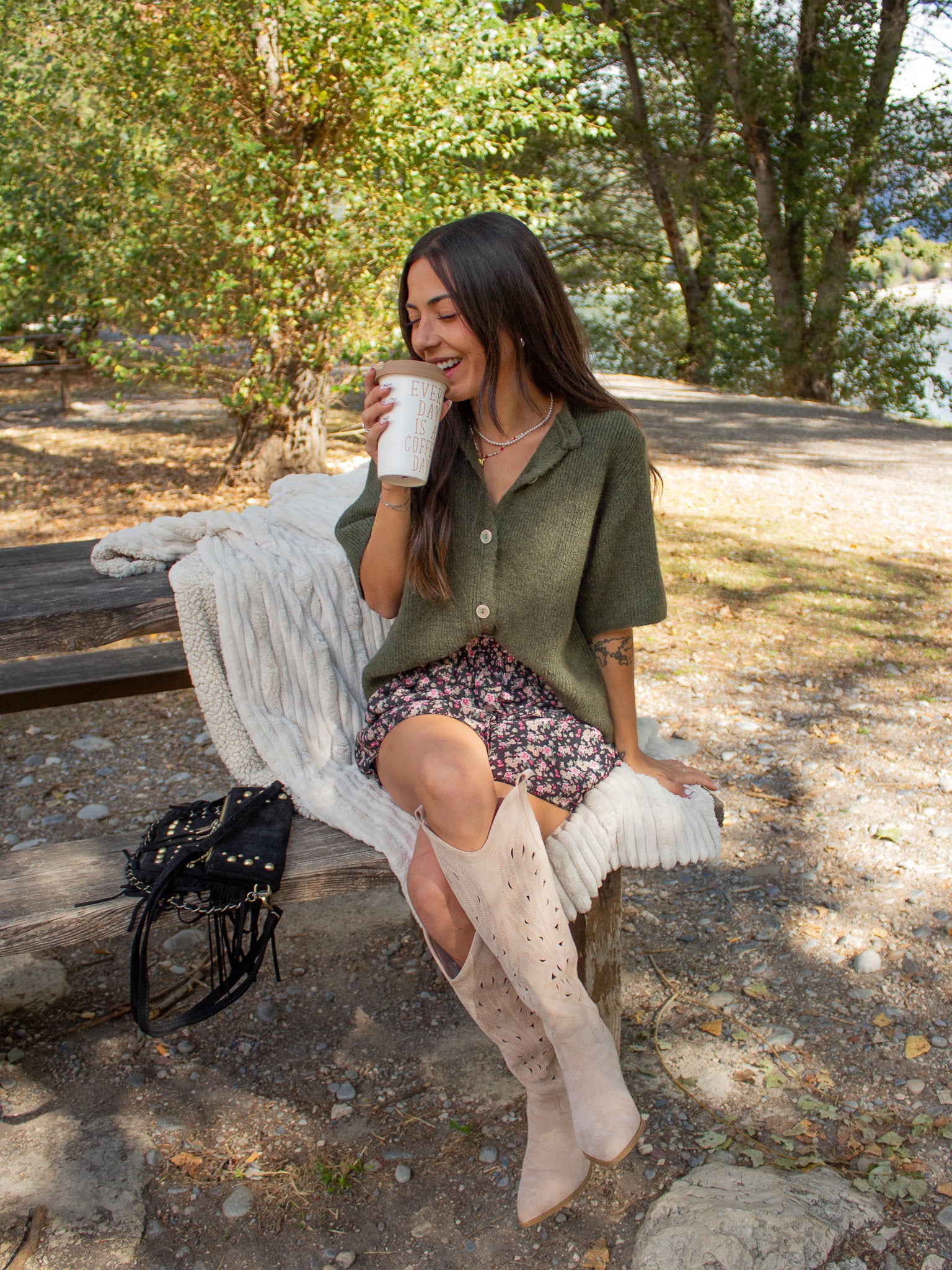 Gilet en laine NORA kaki