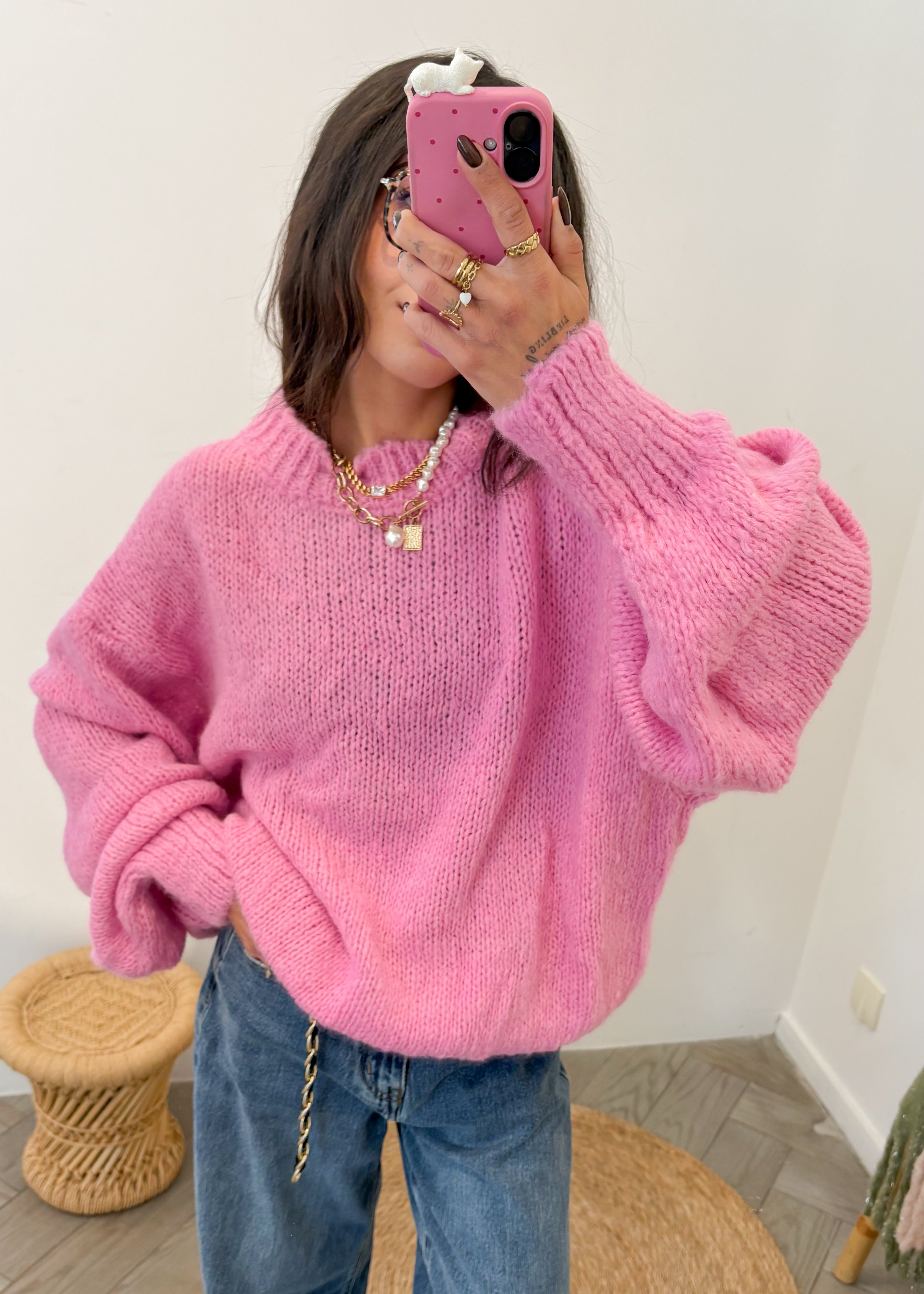 Pull en mohair MALVEN rose