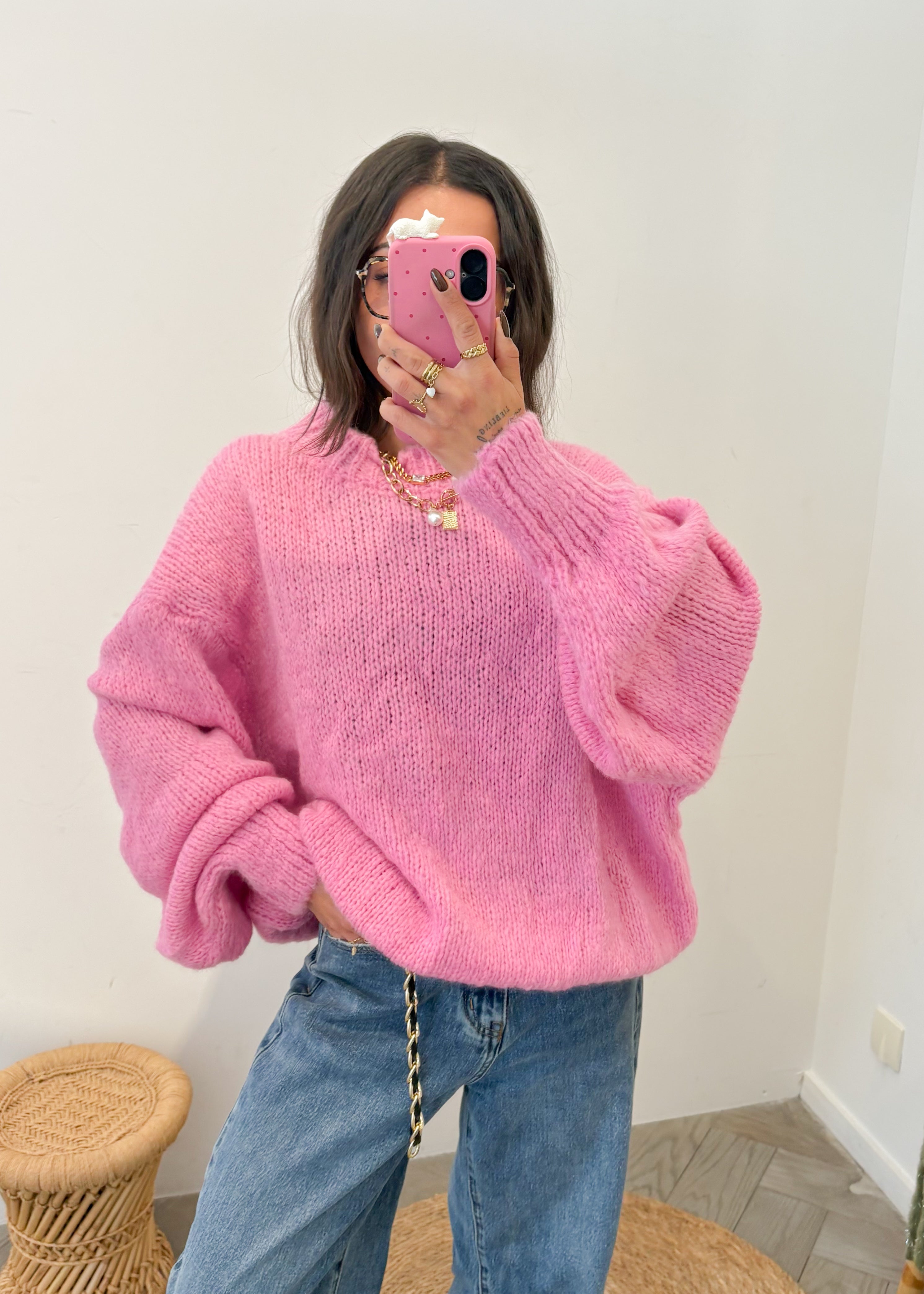 Pull en mohair MALVEN rose