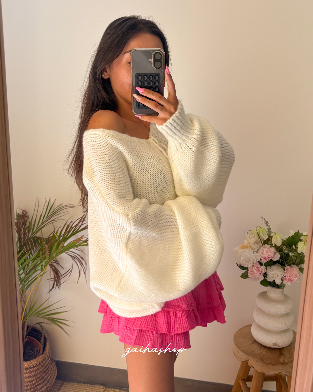 Gilet MARINA blanc cassé