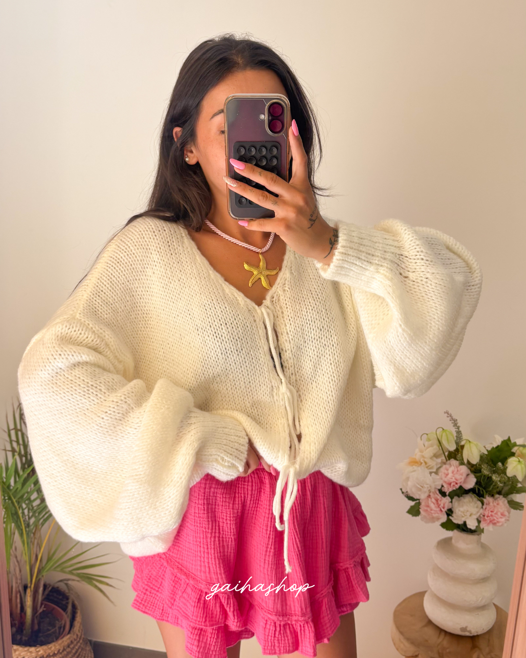 Gilet MARINA blanc cassé