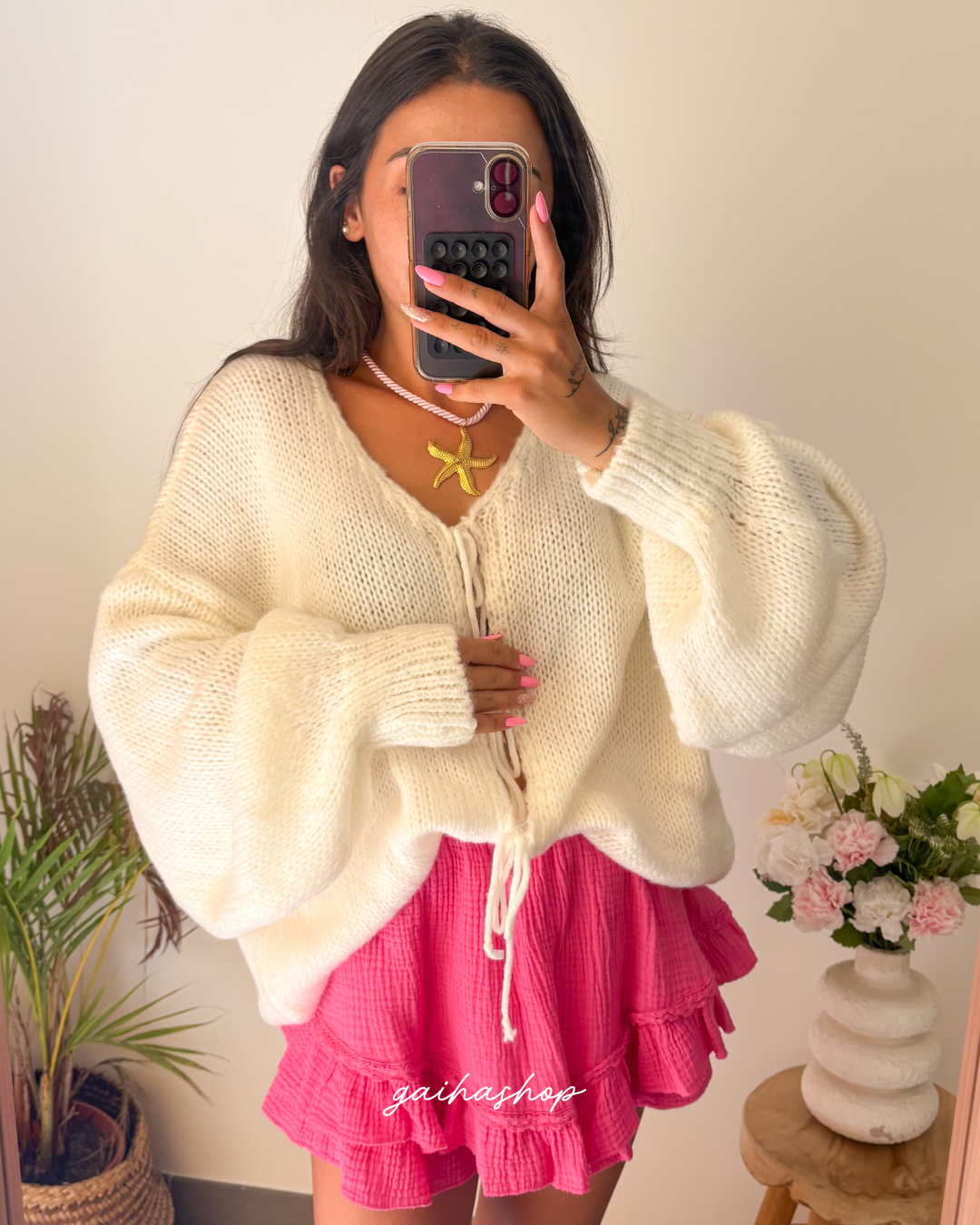 Gilet MARINA blanc cassé