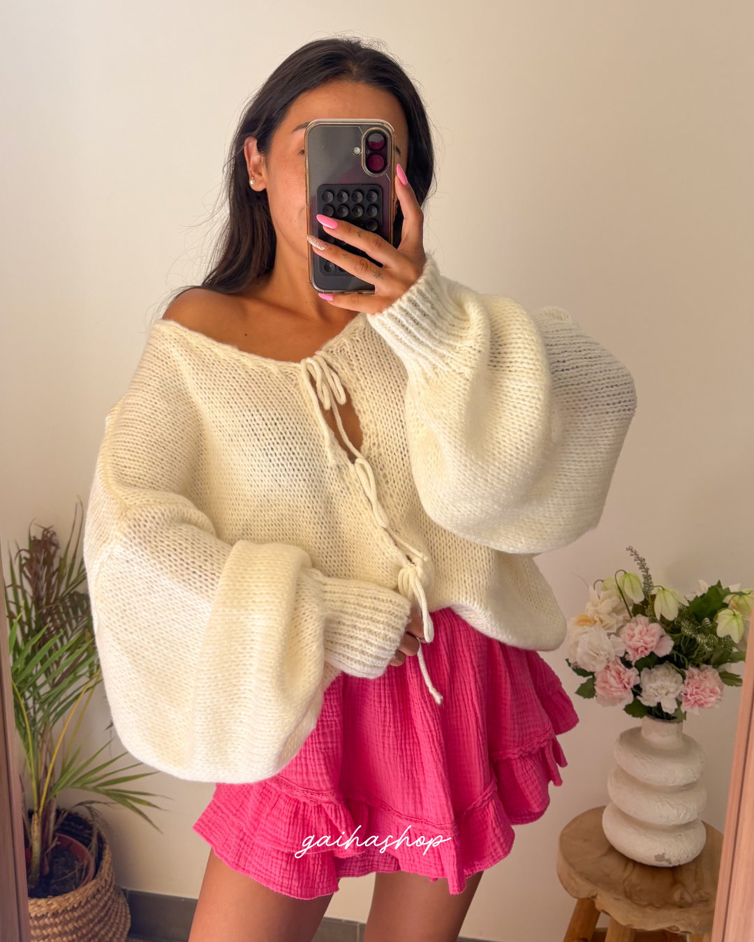 Gilet MARINA blanc cassé