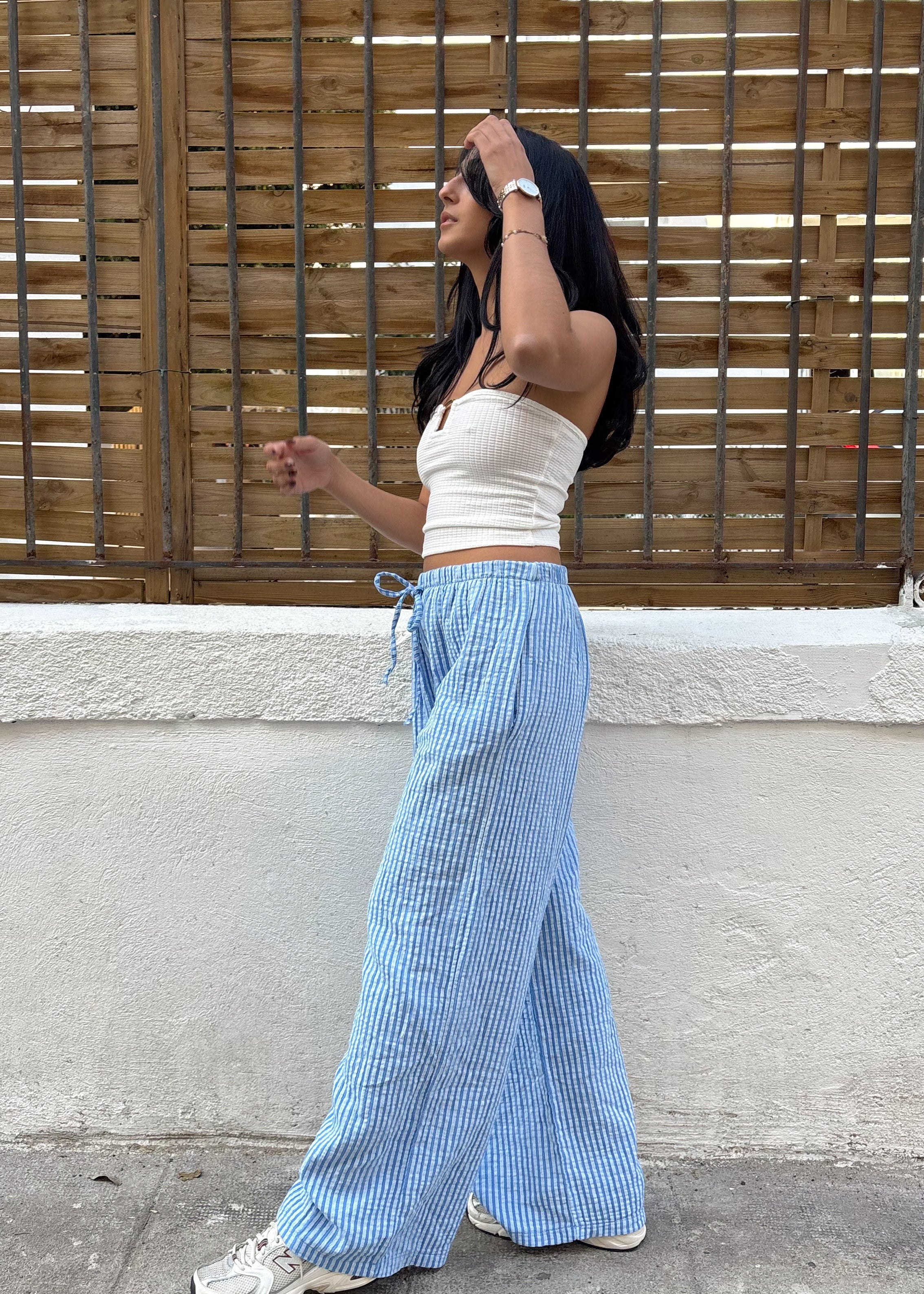 Détail du tissu gaze de coton du Pantalon Milo