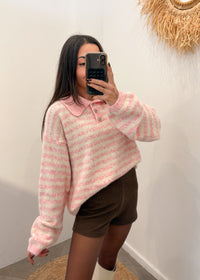 Pull en laine et alpaga RAPHAËL rose