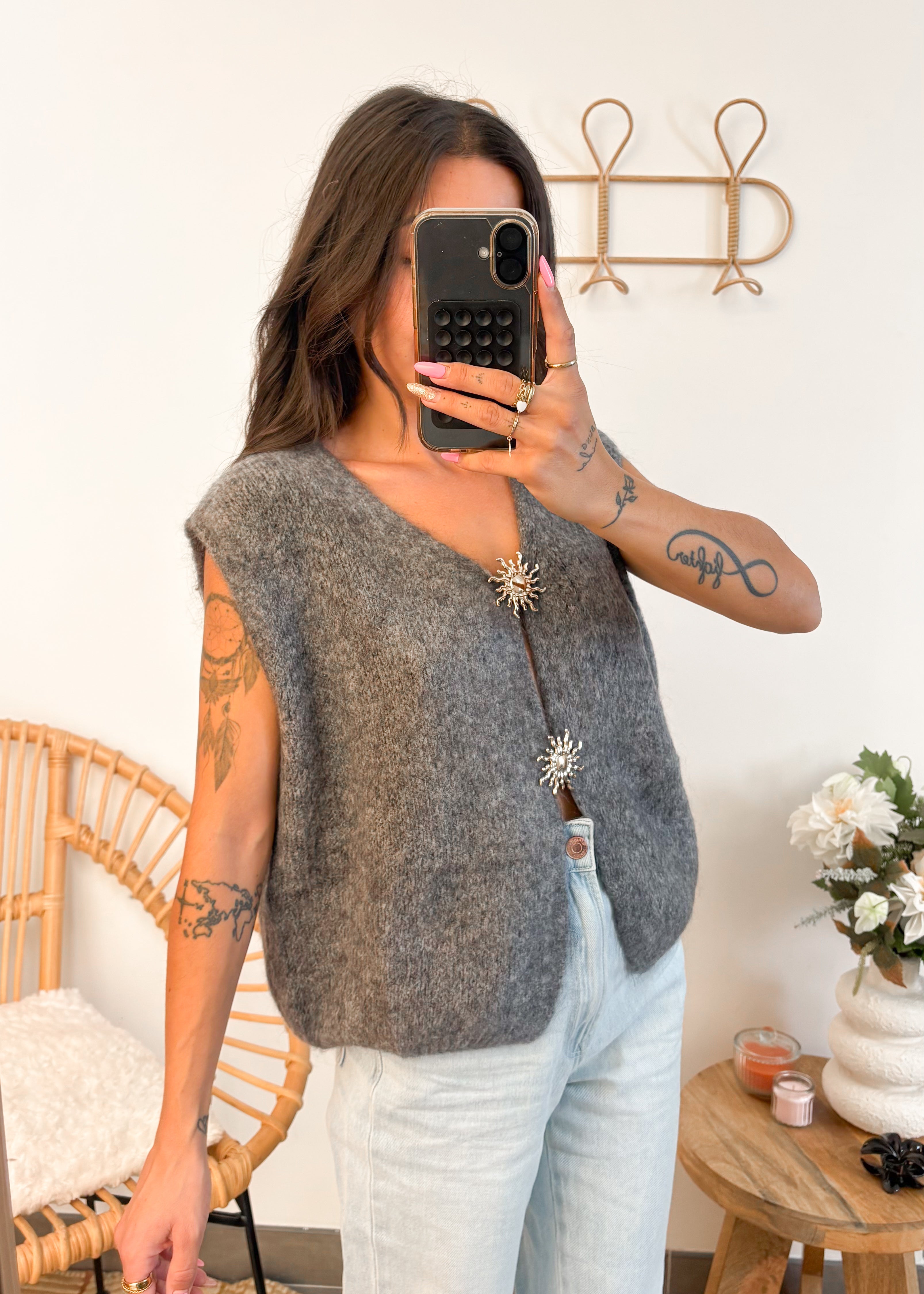 Gilet LÉNA gris