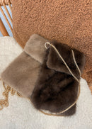 Pochette en fourrure chocolat