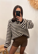 Pull en laine et alpaga RAPHAËL marron