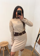 Robe en maille LÉA beige