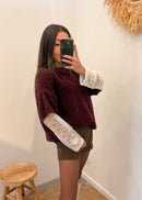 Pull en laine et alpaga MIRELLA bordeaux