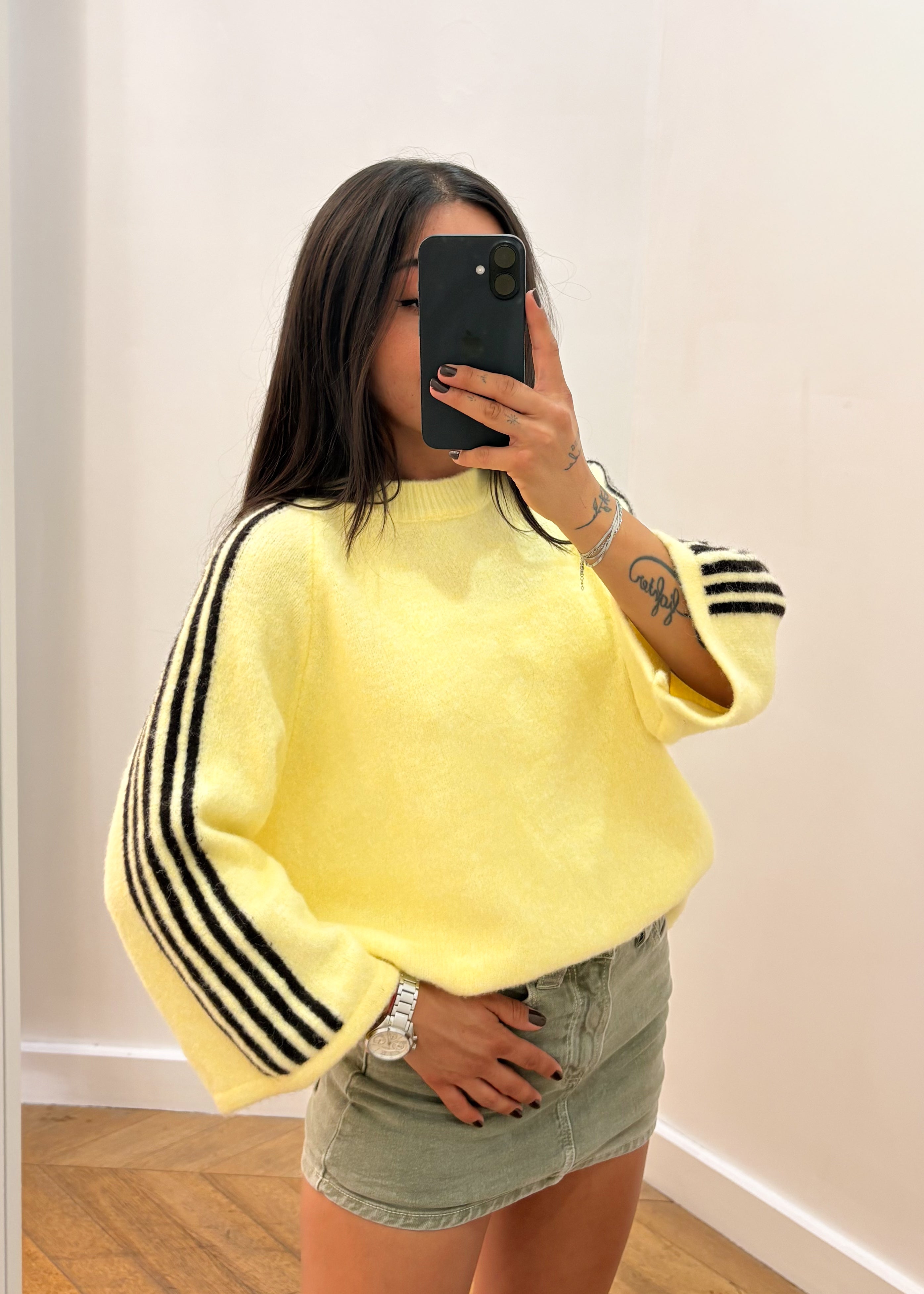 Pull CHELSEA en laine et alpaga jaune