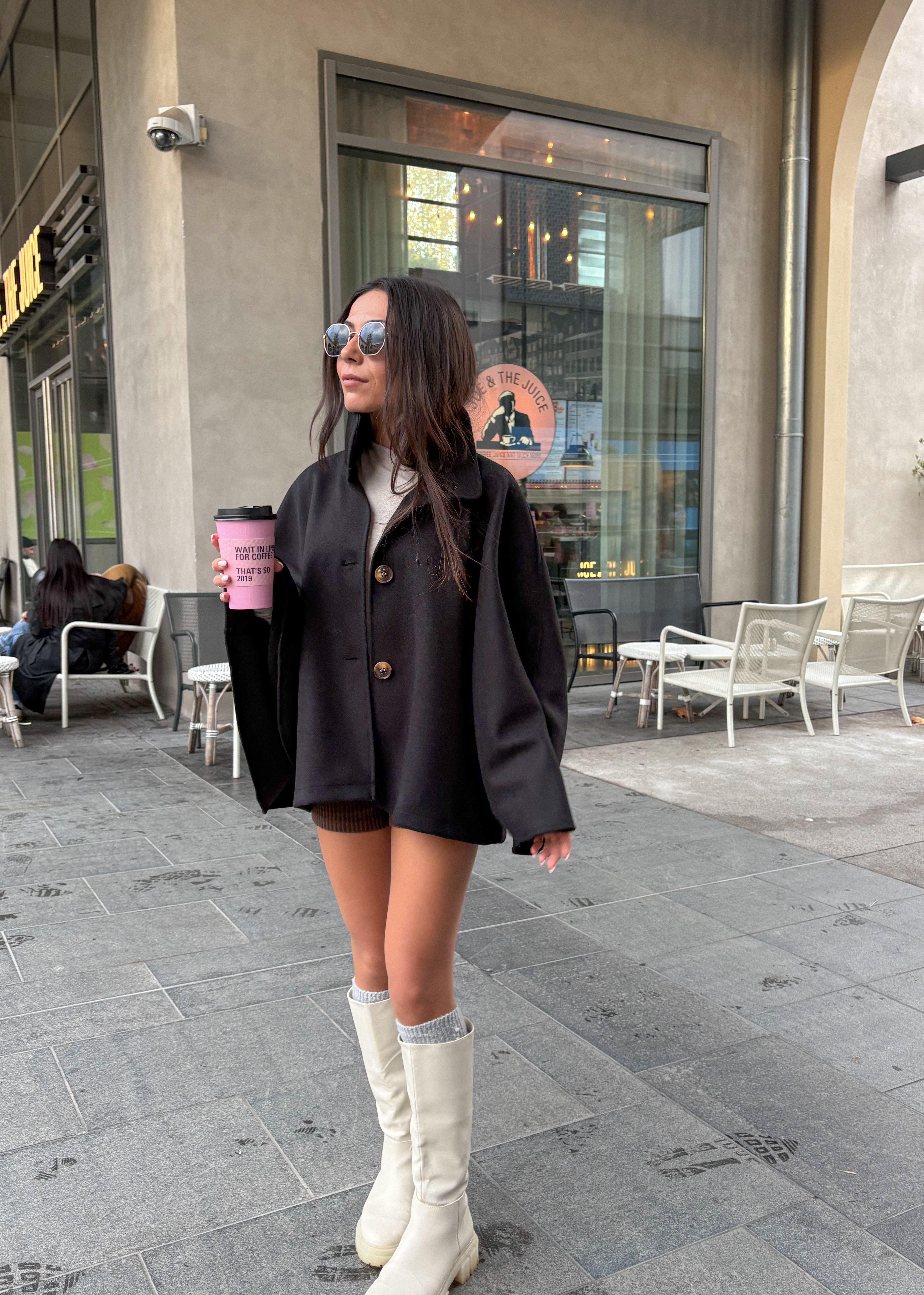 Manteau cape INDY noir