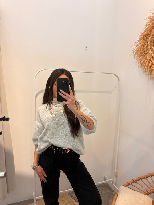 Pull laine et alpaga FELIA gris