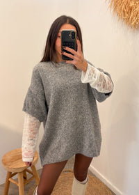 Pull en laine et alpaga MIRELLA gris