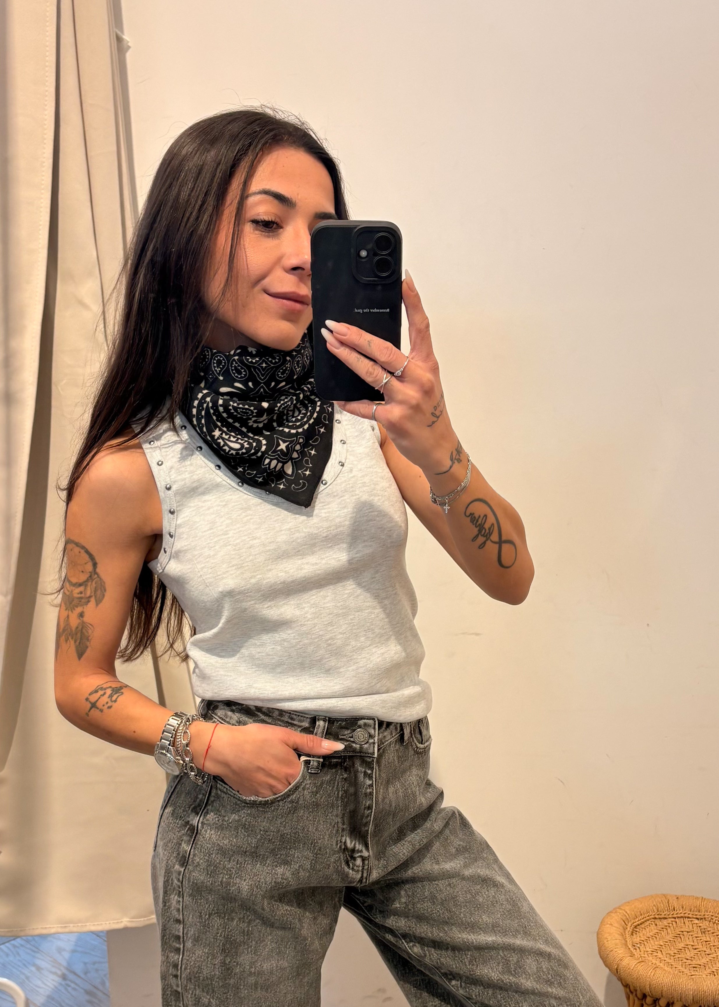 Top GIULIA gris