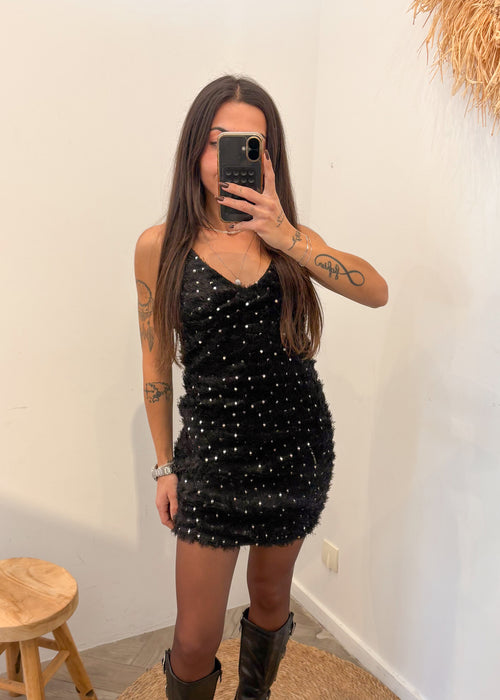 Robe à sequins LIOR noir
