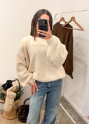 Pull LILOU écru laine et alpaga