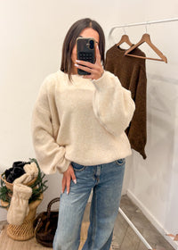 Pull LILOU écru laine et alpaga