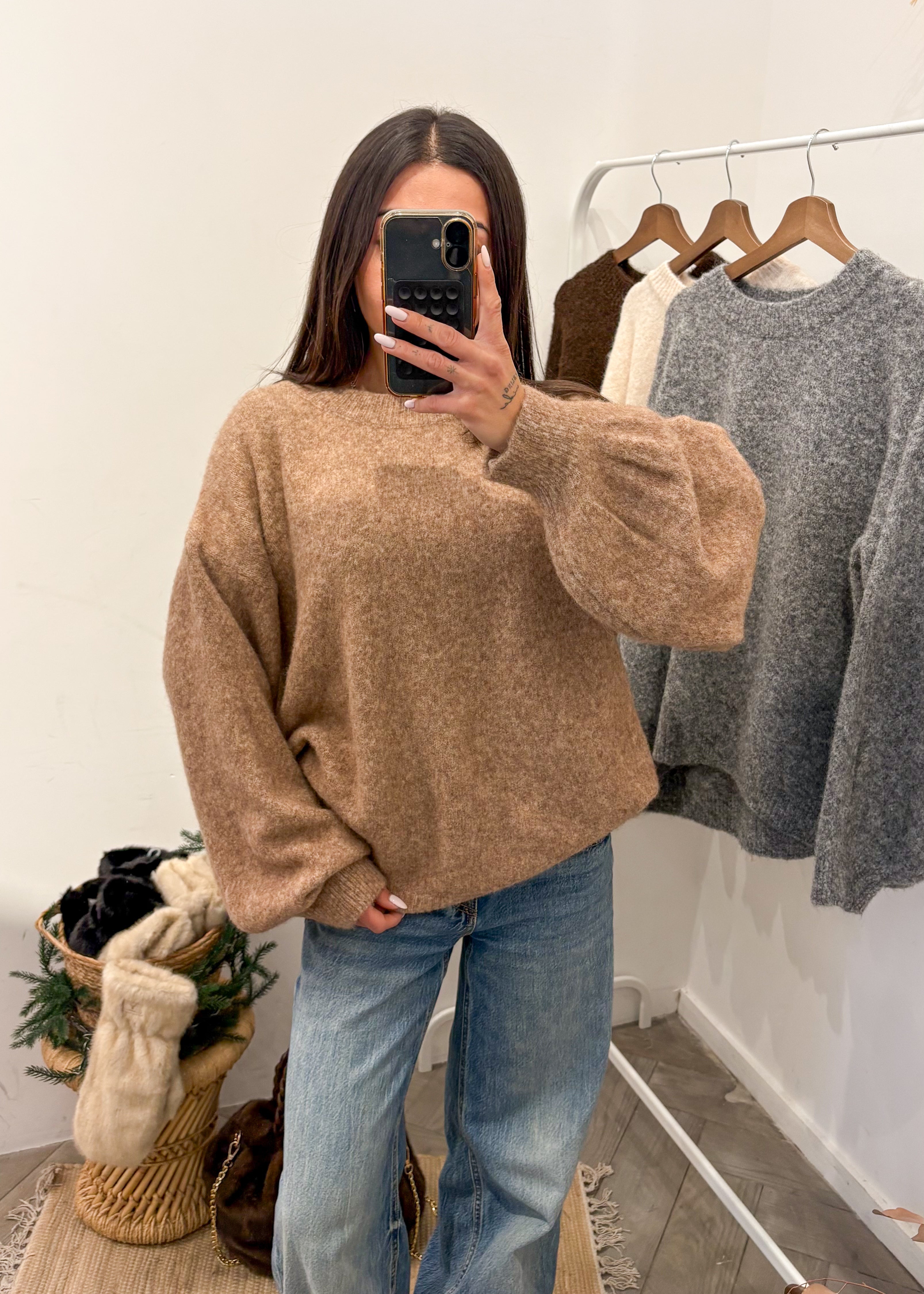 Pull LILOU camel laine et alpaga