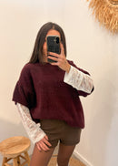Pull en laine et alpaga MIRELLA bordeaux