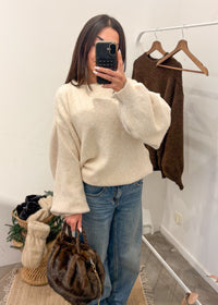 Pull LILOU écru laine et alpaga