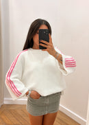Pull CHELSEA en laine et alpaga blanc
