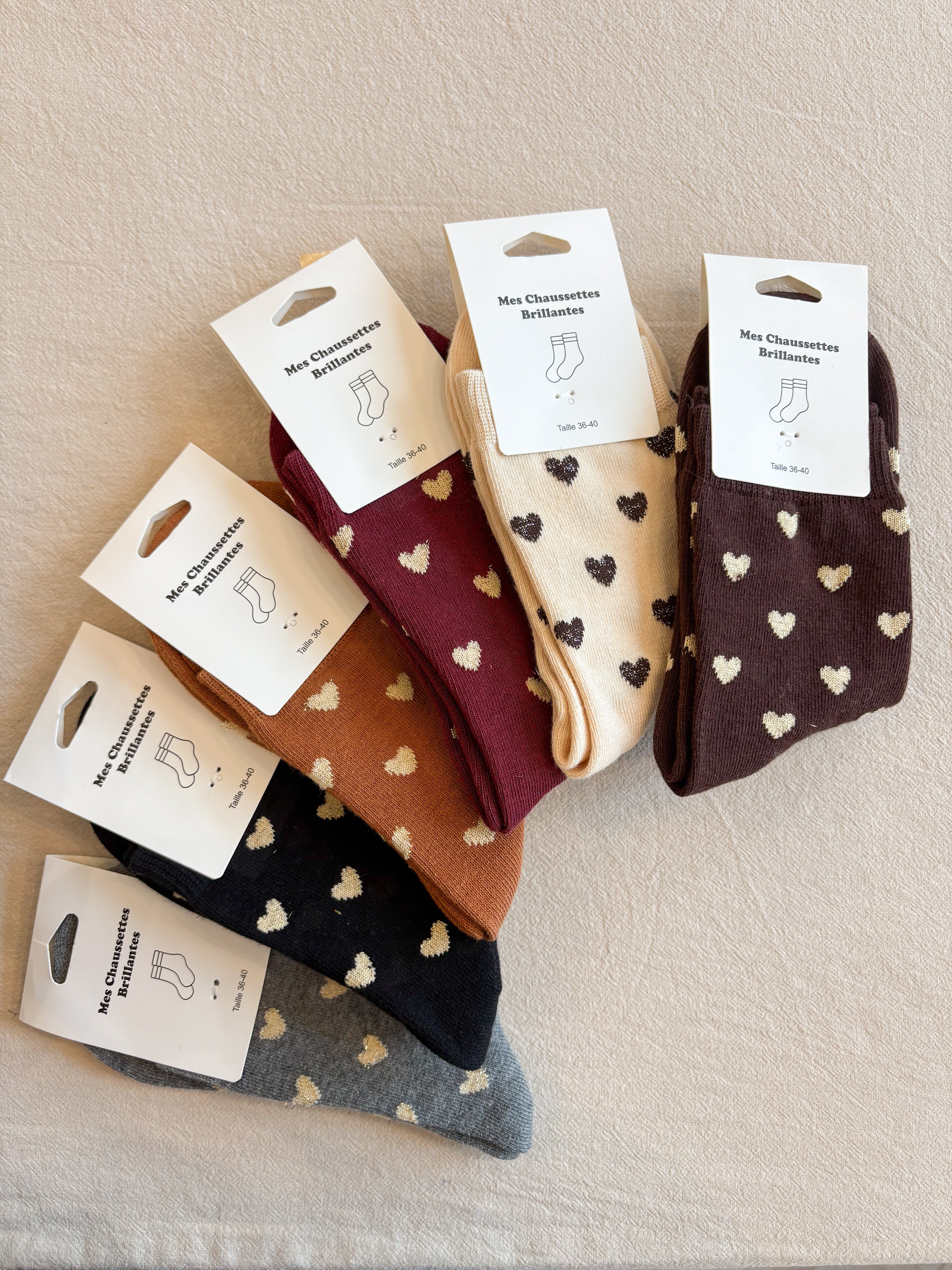 Chaussettes paillettes CŒURS