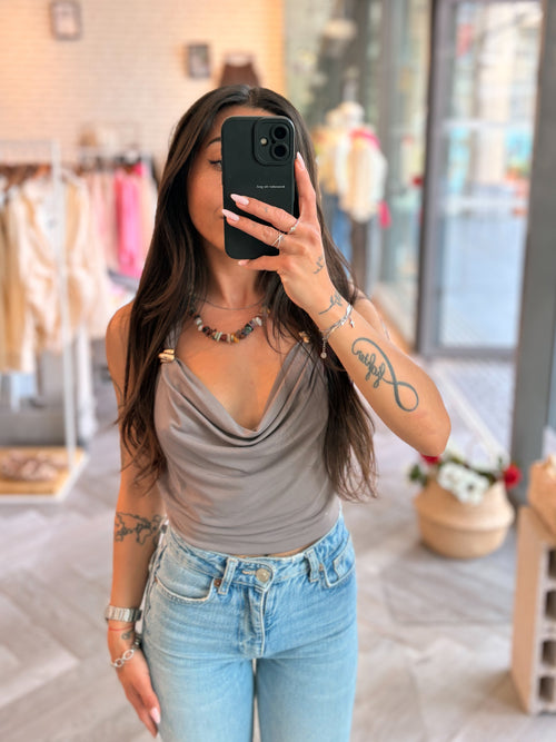 Top dos nu DONIA taupe