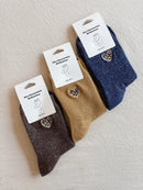 Chaussettes paillettes CŒUR LÉOPARD