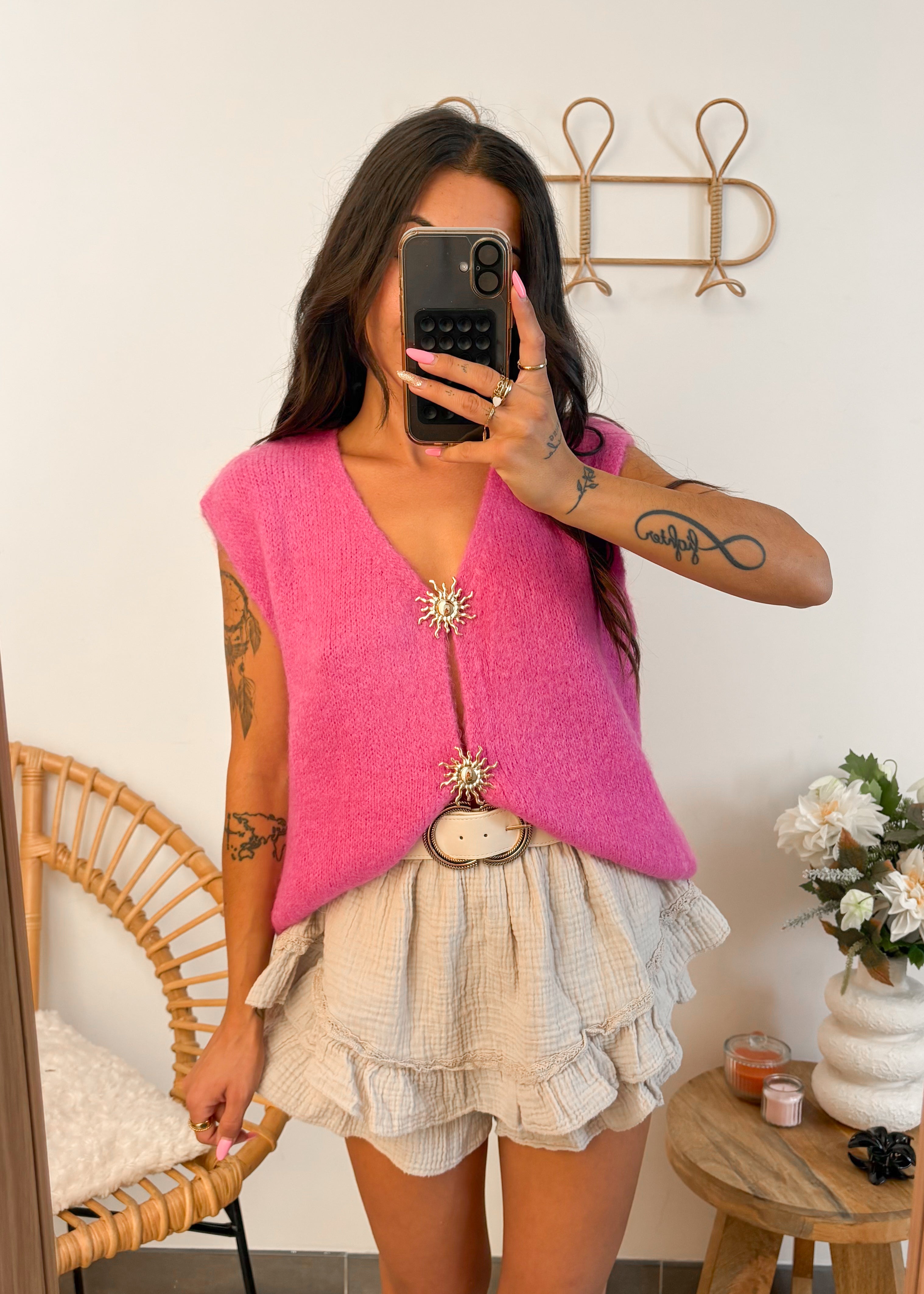 Gilet LÉNA rose