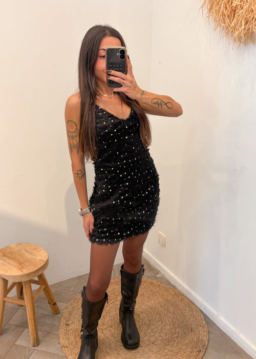 Robe à sequins LIOR noir