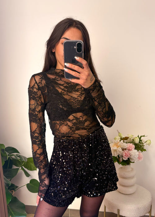Short à sequins noir - Fall