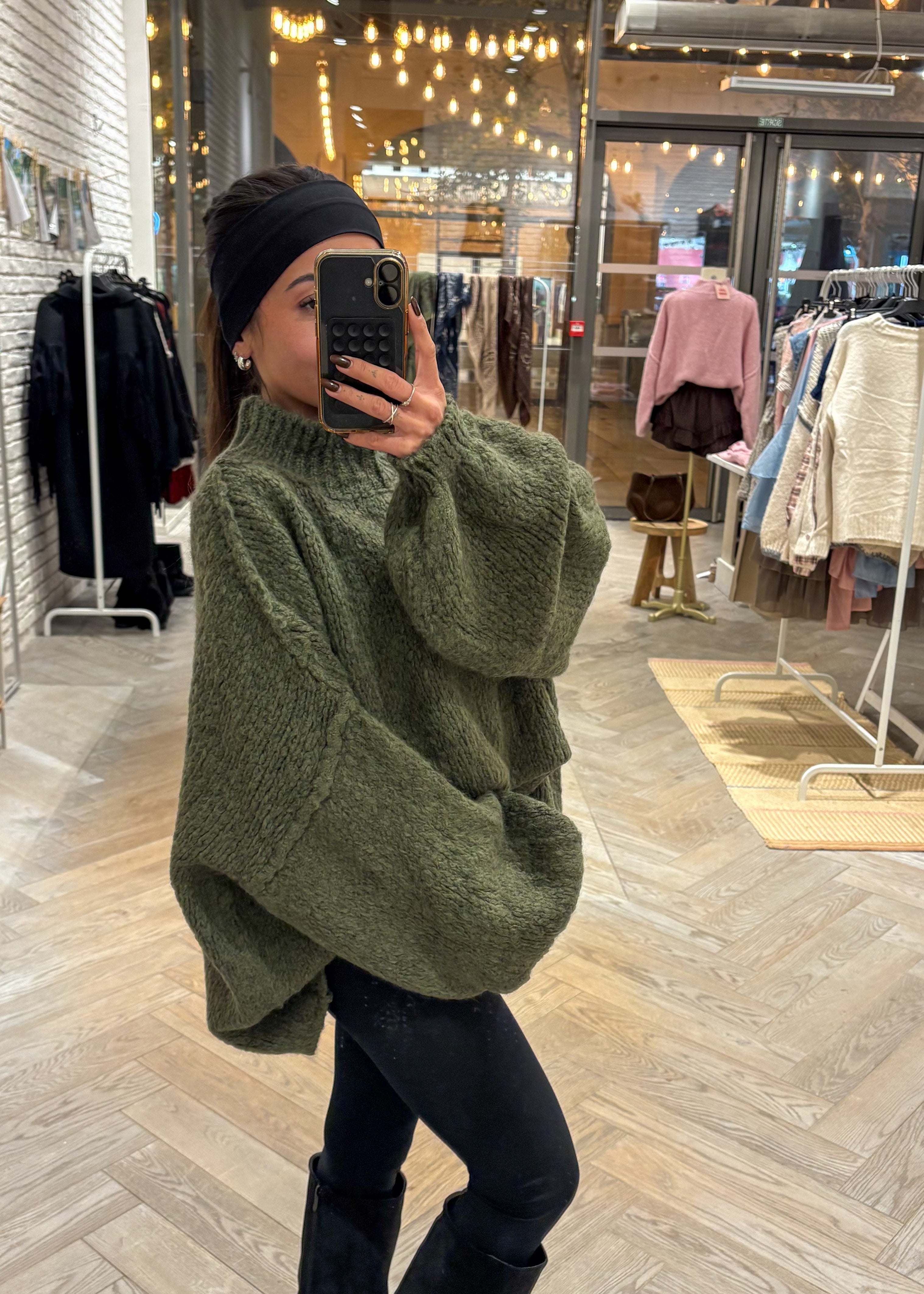 Pull Cloé en laine et kid mohair kaki