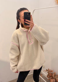 Pull TEDDY écru rose