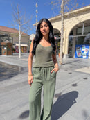 Pantalon ALFIE fluide kaki