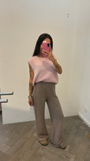 Pantalon en maille LYANNA marron