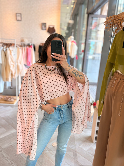 Blouse à pois JINA rose