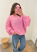 Pull en mohair MALVEN rose
