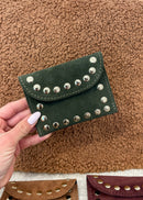 Porte-monnaie en cuir à clous