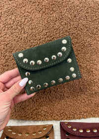 Porte-monnaie en cuir à clous