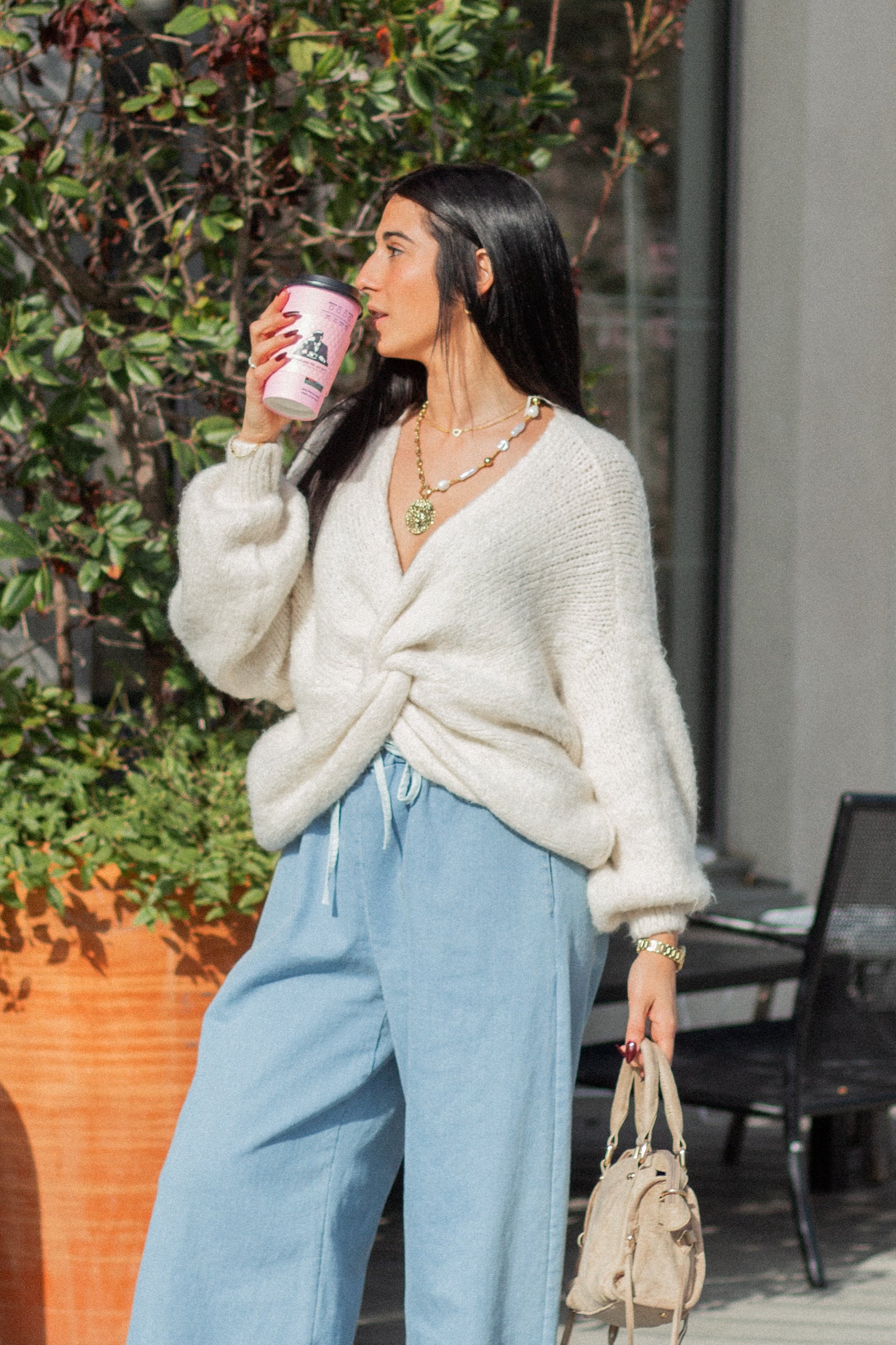 Pantalon en lyocell Anouk bleu