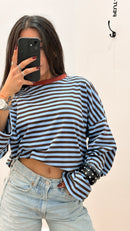 Top en coton LOUISE bleu
