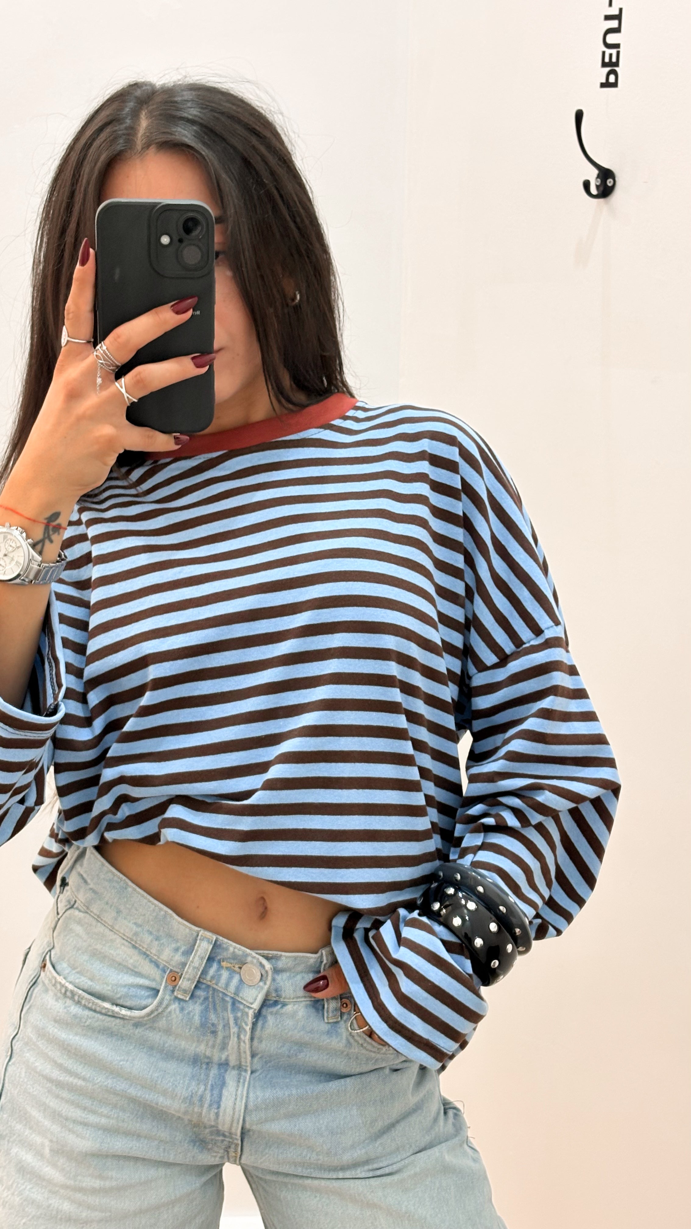 Top en coton LOUISE bleu