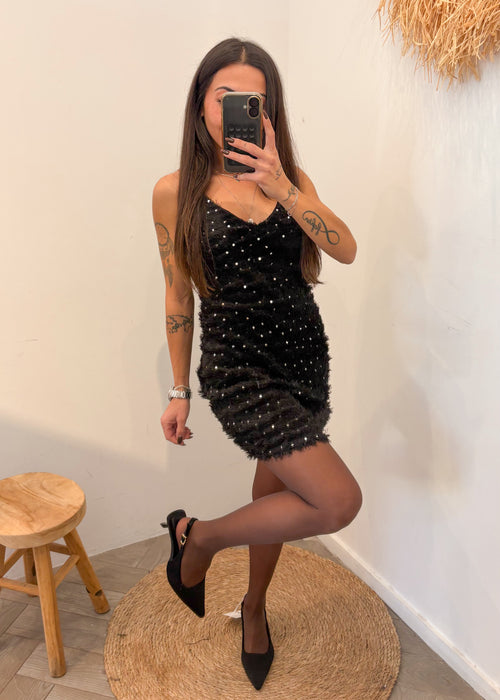 Robe à sequins LIOR noir