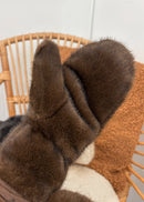 Moufles en fourrure chocolat