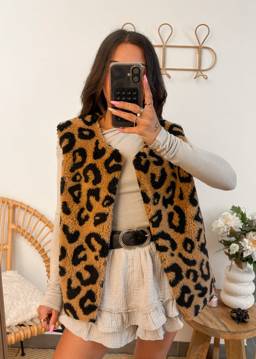 Gilet sans manches MADDY léopard