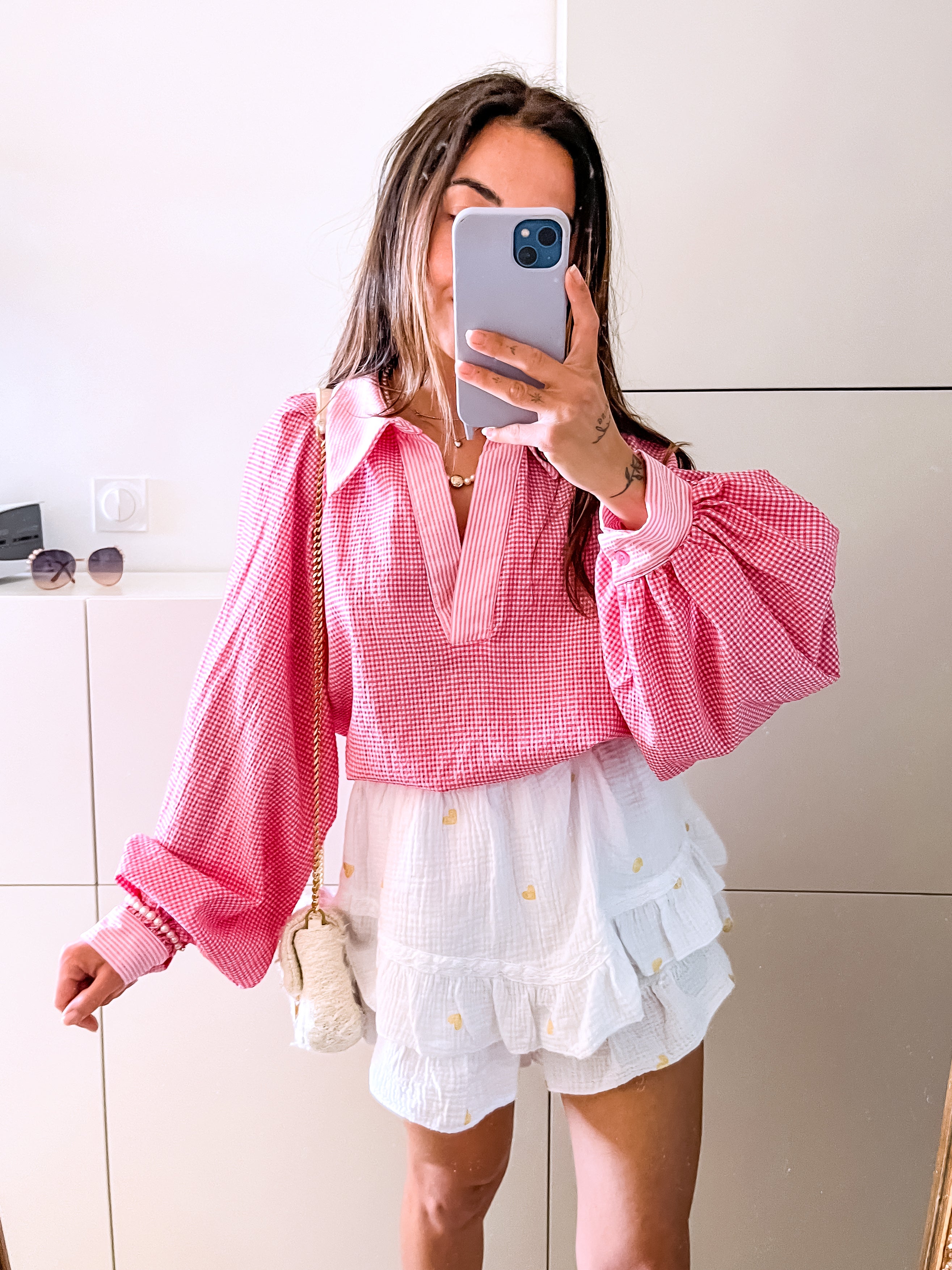 White Beryl - love cotton gauze shorts