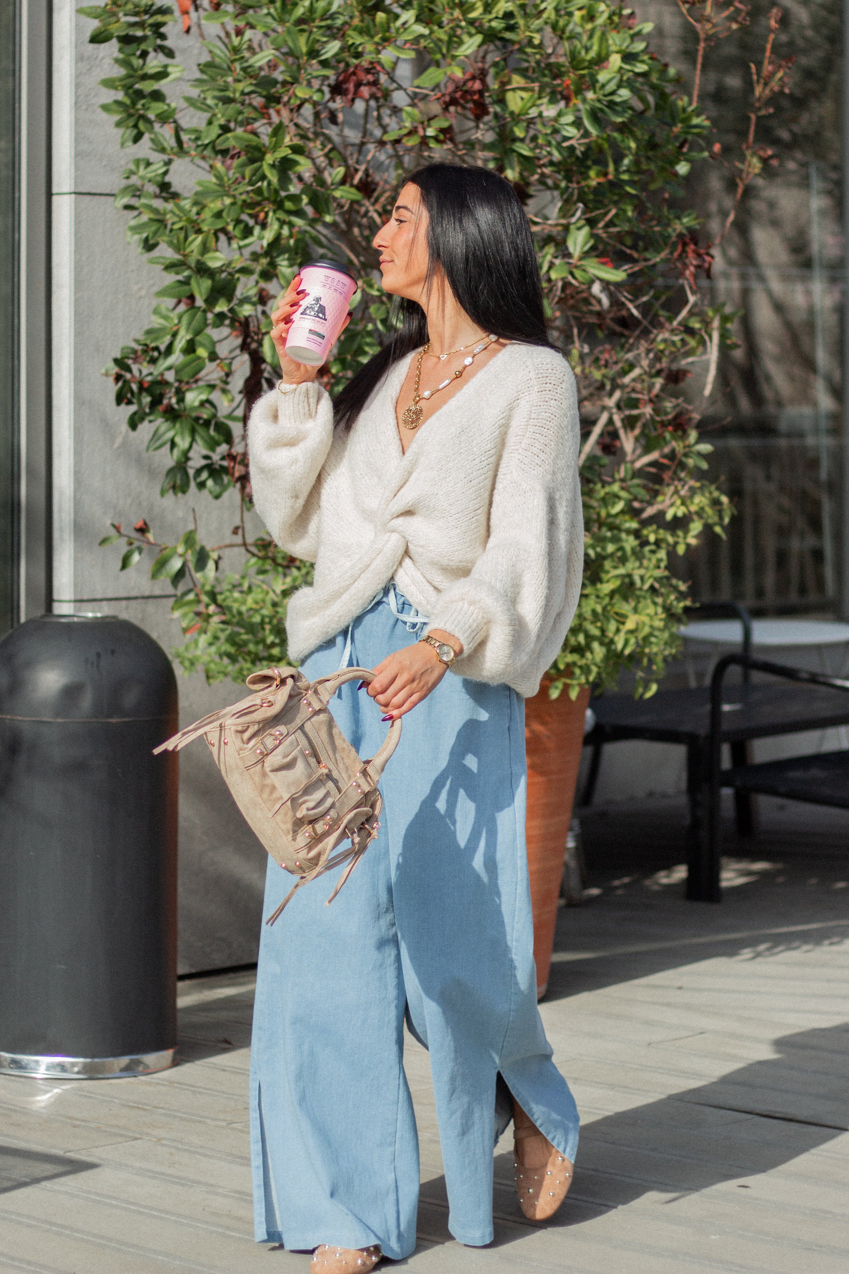 Pantalon en lyocell Anouk bleu