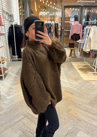 Pull Cloé en laine et kid mohair marron