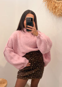 Jupe à sequins SOHEL marron